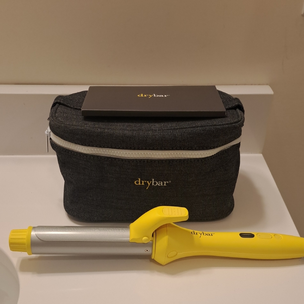 Drybar Yellow Curling Iron with Black Case